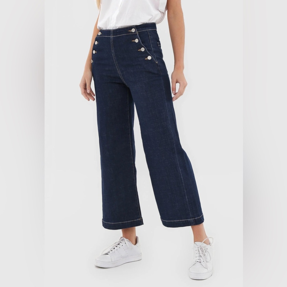 NWOT BR High-Rise Wide-Leg Crop Premium Denim Jeans